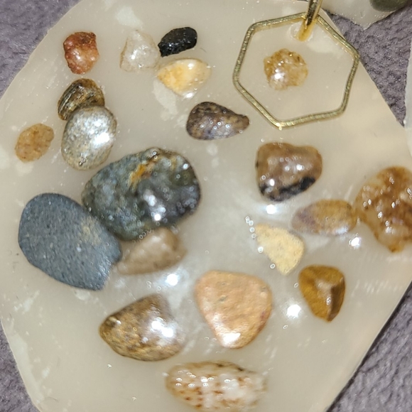 Hexagon Stone Earrings - Picture 8 of 9